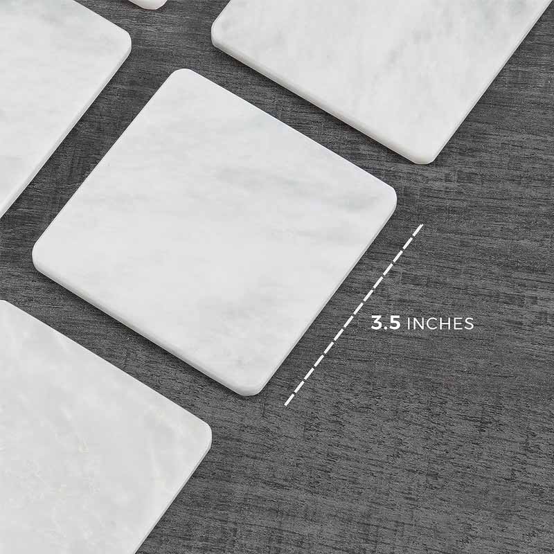Complete Marble Coaster Set with Holder