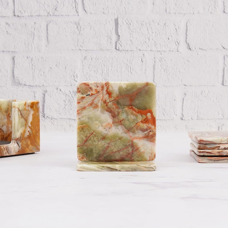 Decorative Marble Coasters with Holder
