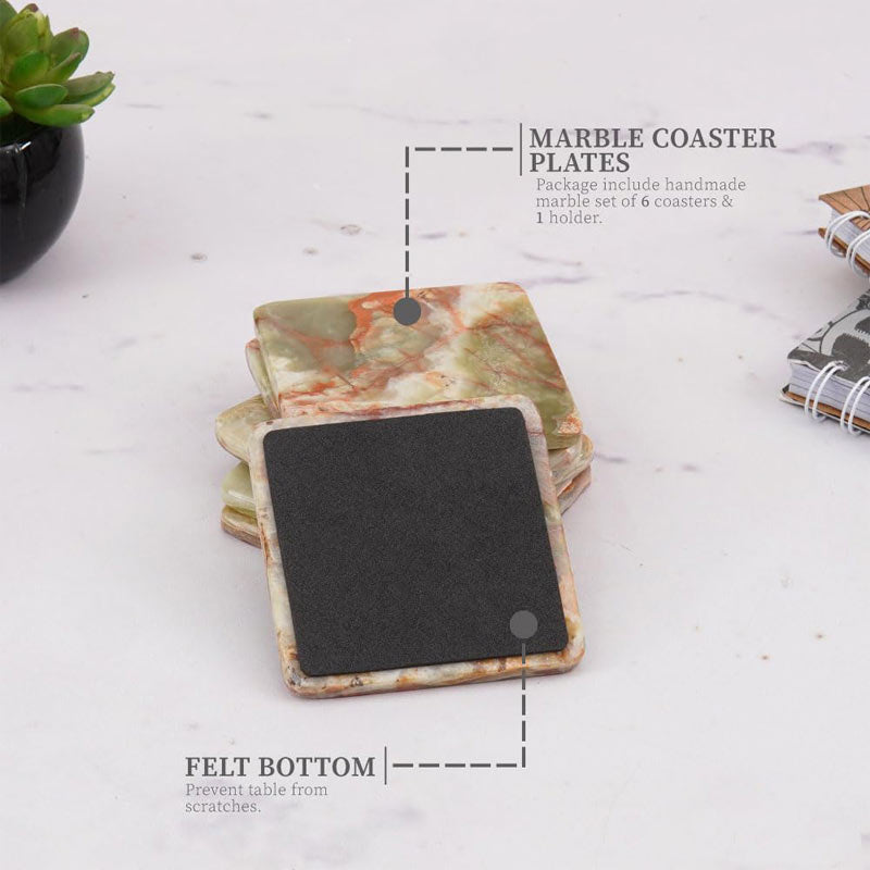 Full Square Coasters in Marble