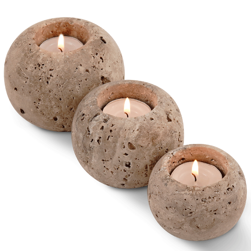 Marble Candle Holder Set of 3