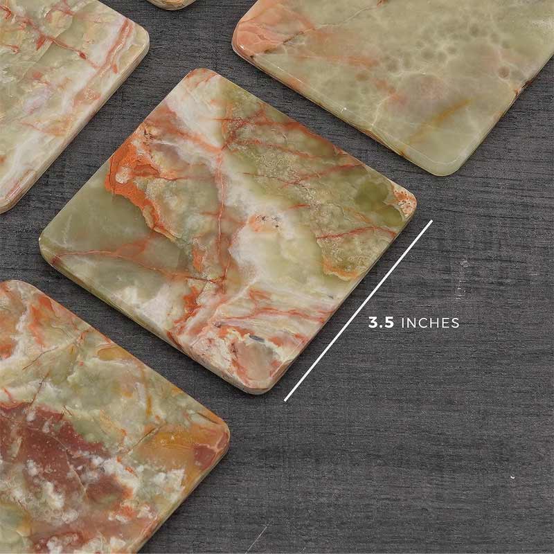 Marble Coaster Set with Holder for Tables