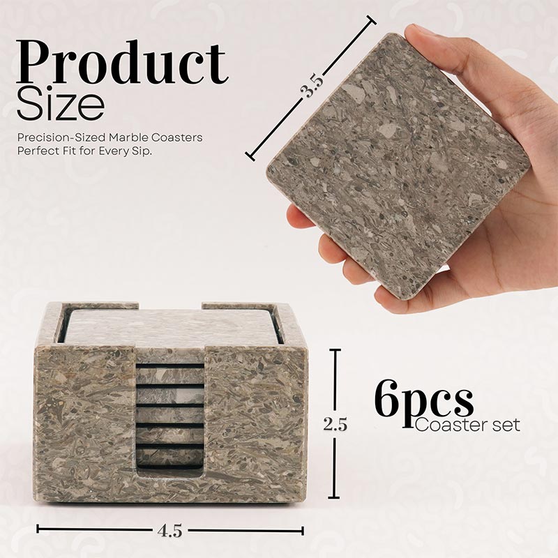Marble Coasters with Holder for Drinks