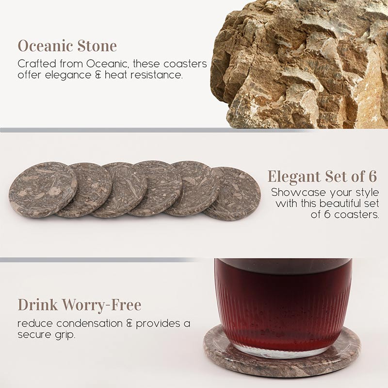 Premium Square Coasters with Marble Holder