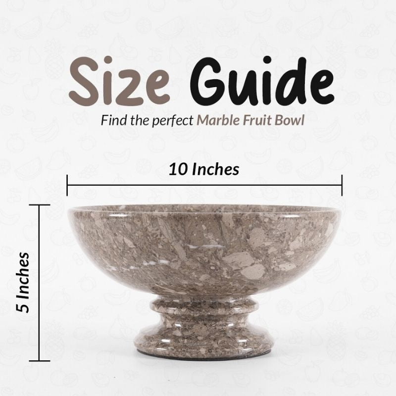 Marble Fruit Bowl – 10"x5" Elegant Bowl Design B