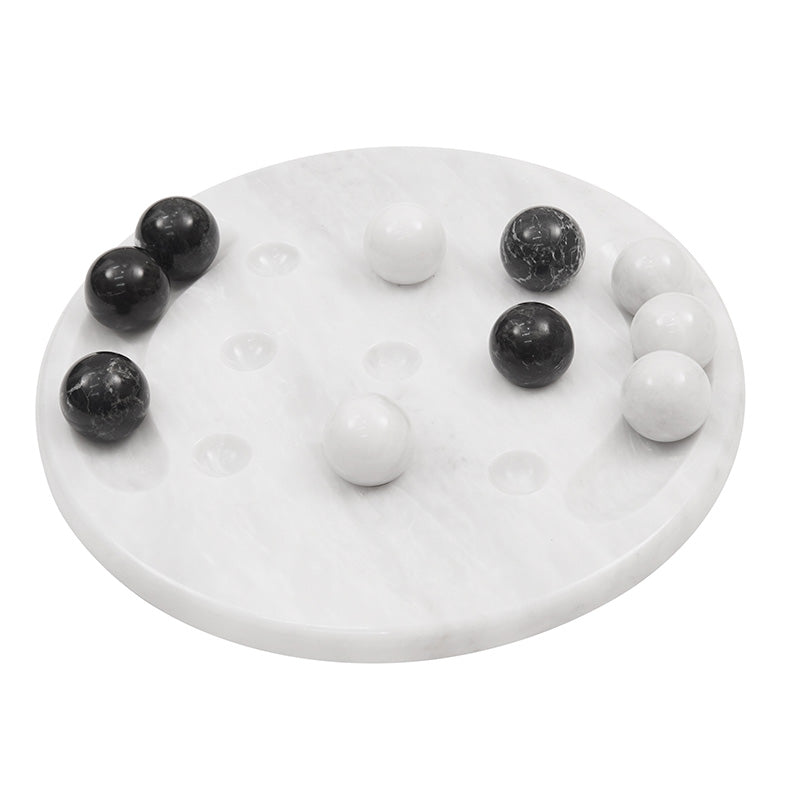 Tic Tac Toe 10 in white and black premium marble
