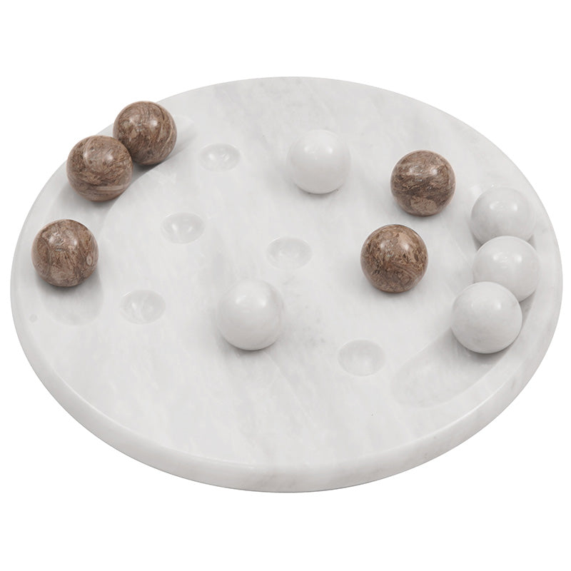 Tic Tac Toe 10 in white and oceanic premium marble