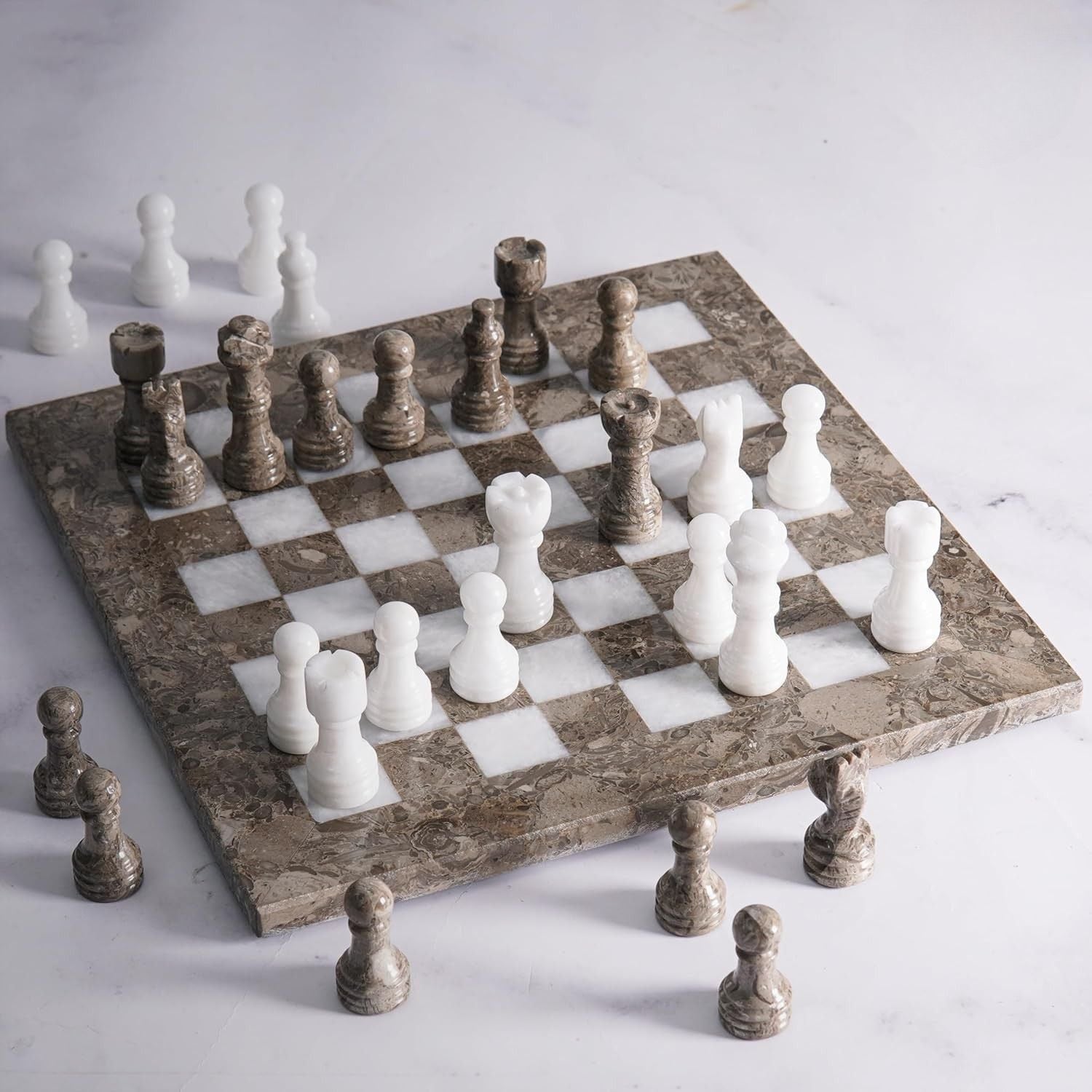 Marble Chess Set With Storage
