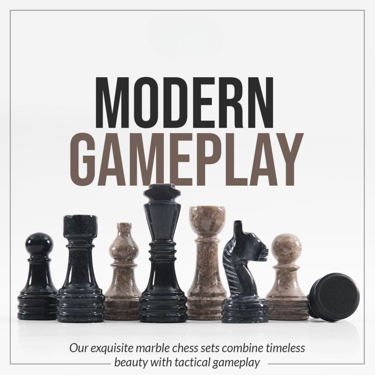 marble chess board and pieces