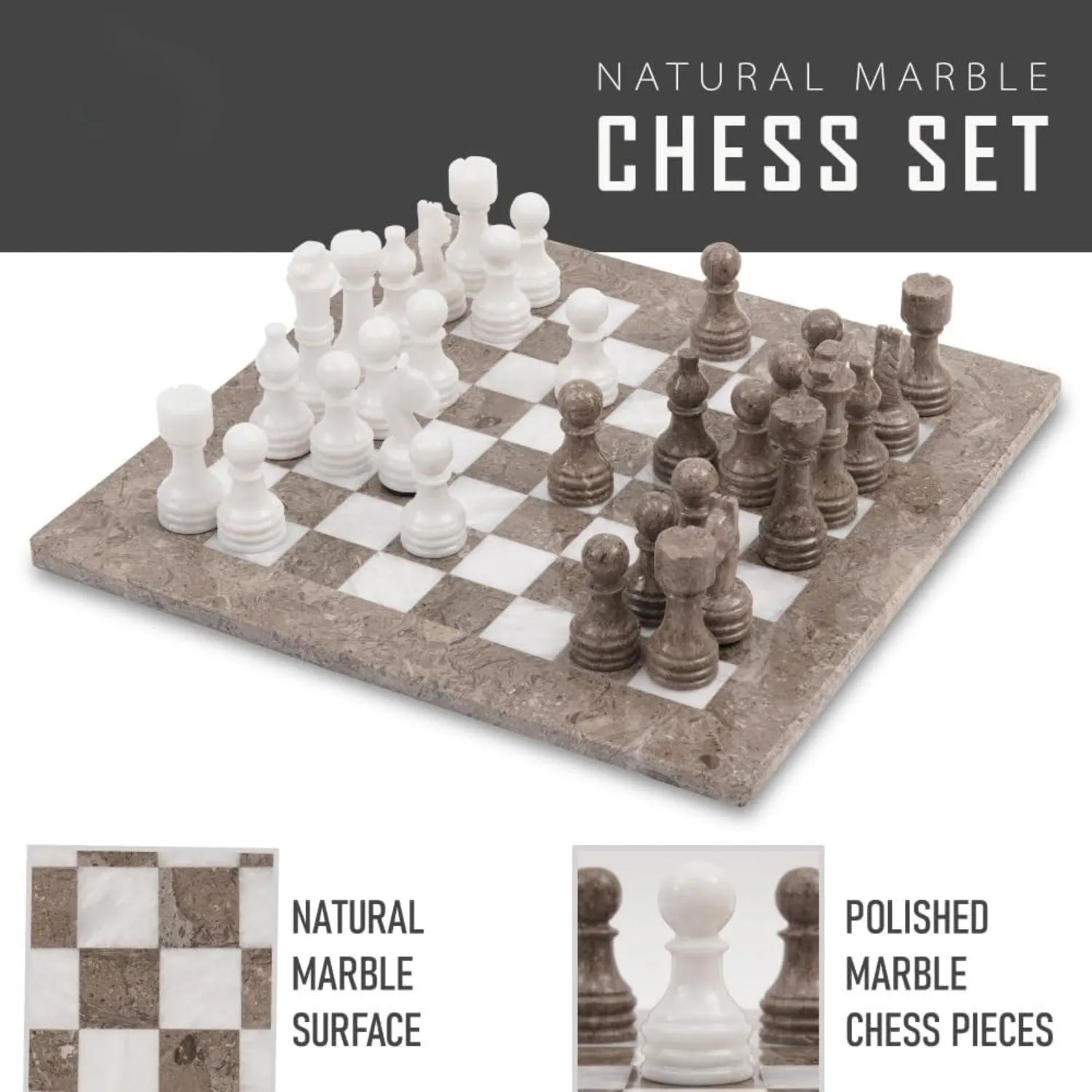 marble chess set oceanic and white