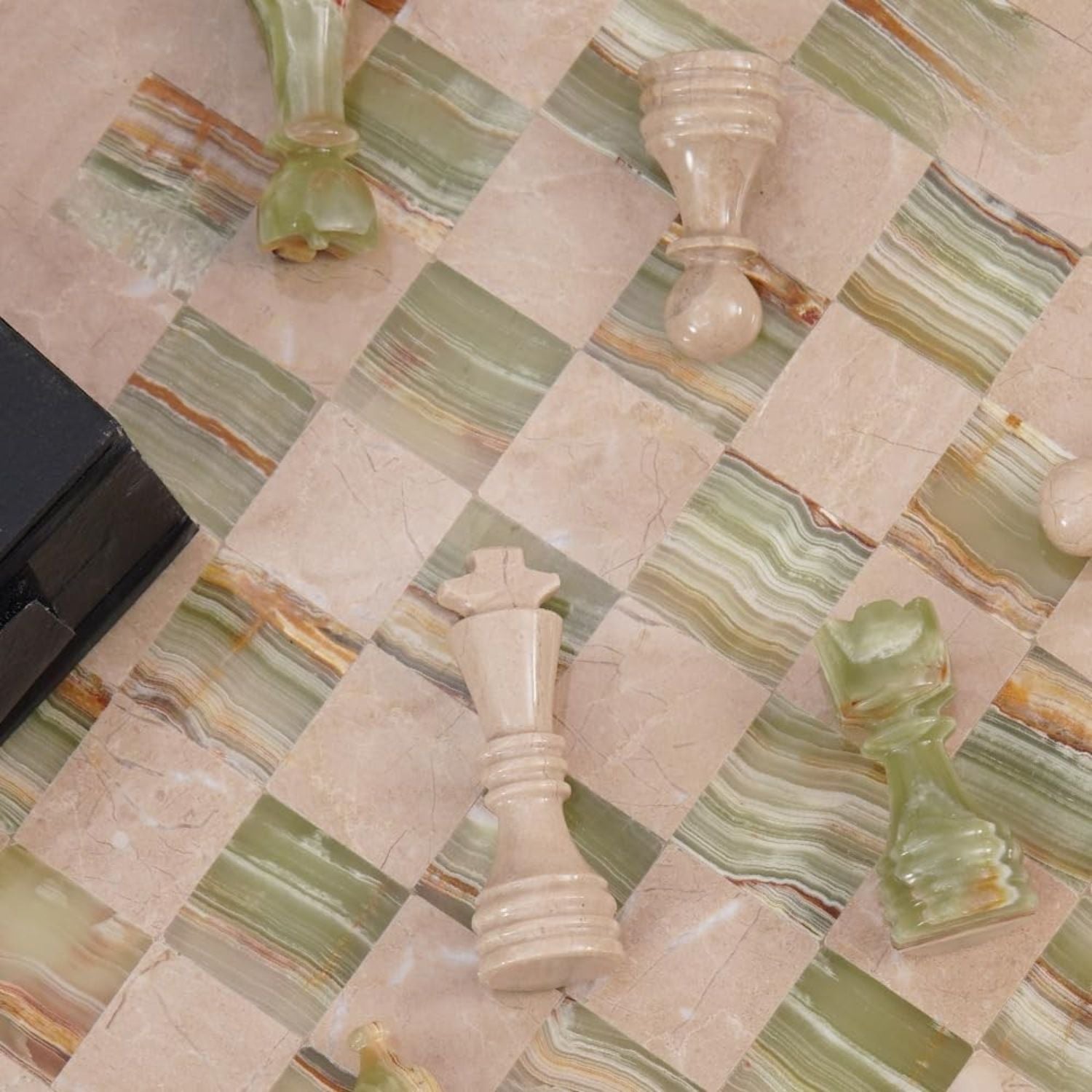 marble chess set with storage