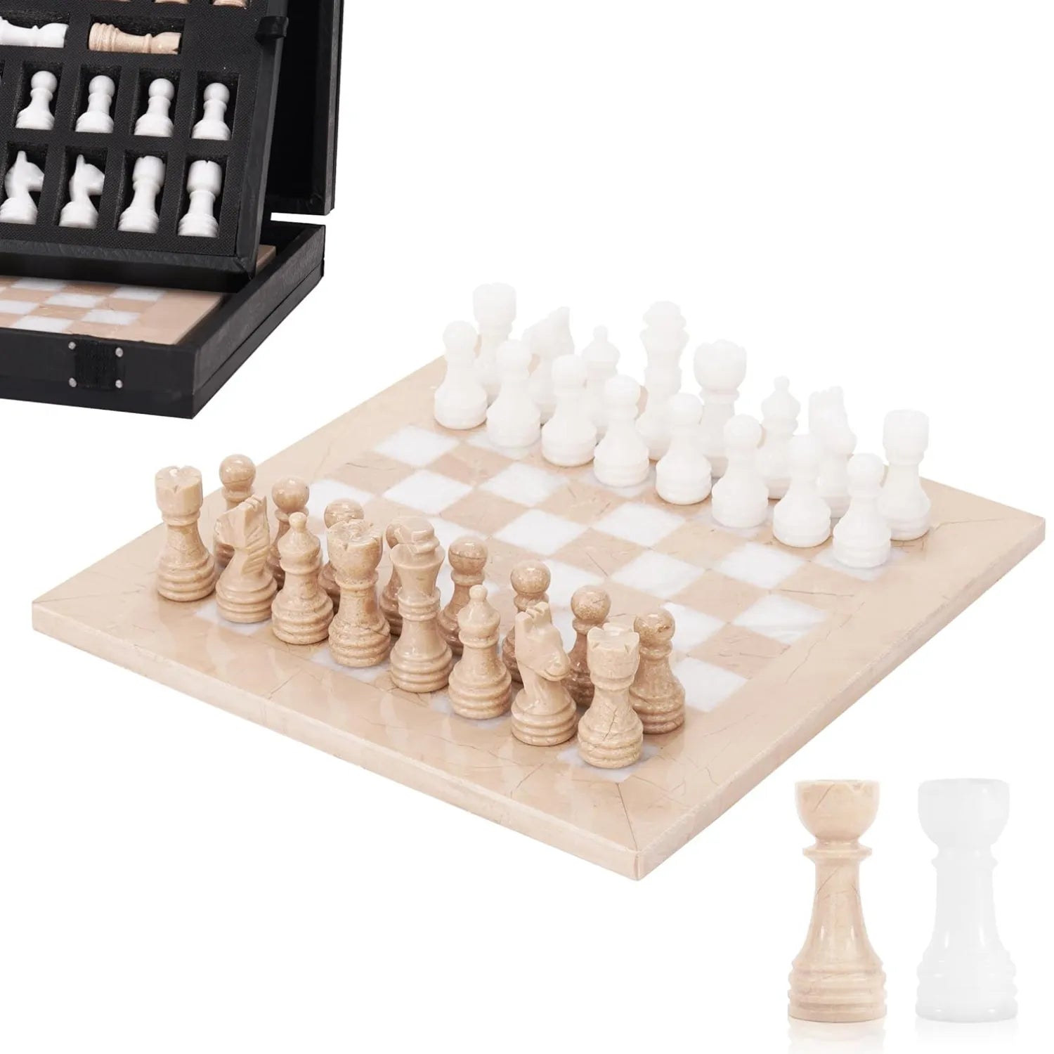 Marble Chess Set With Storage