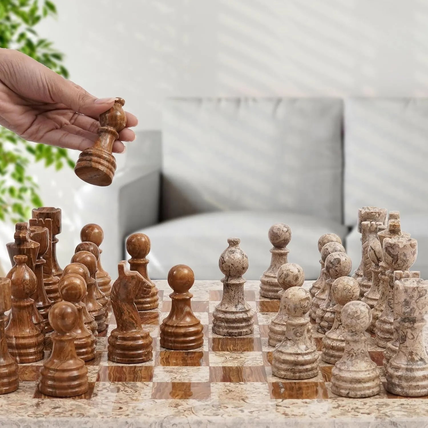 Handmade marble chess set