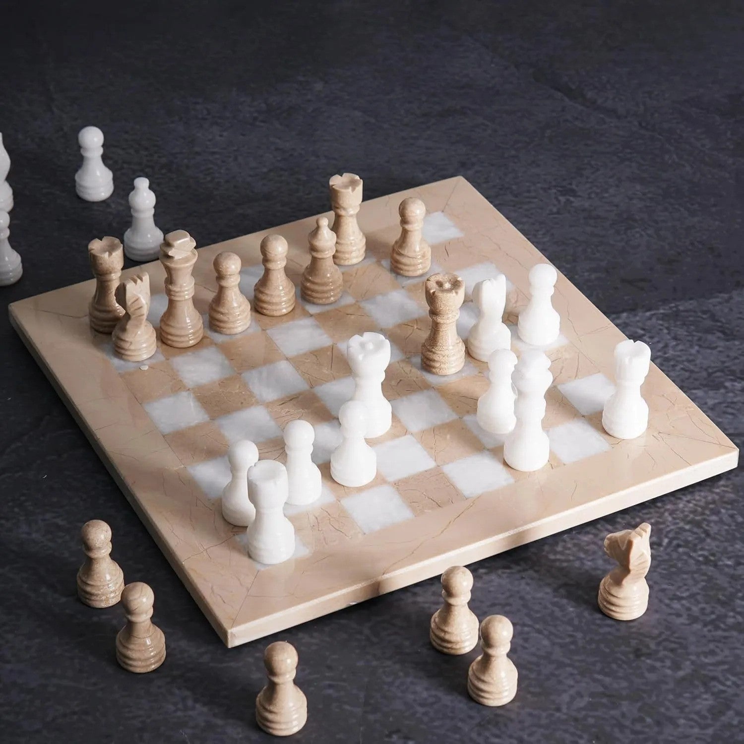 10 inch verona white chess