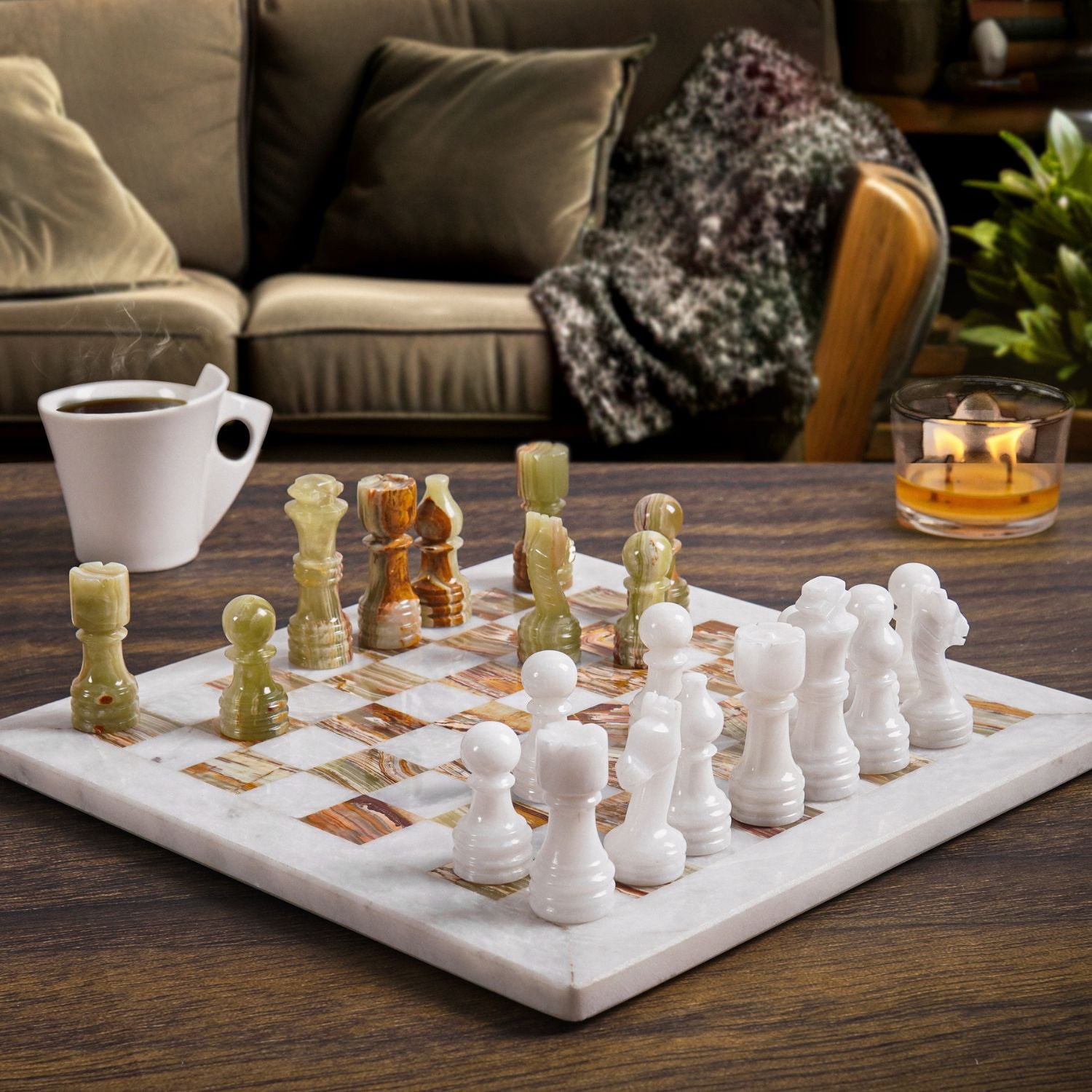 Onyx marble chess sets