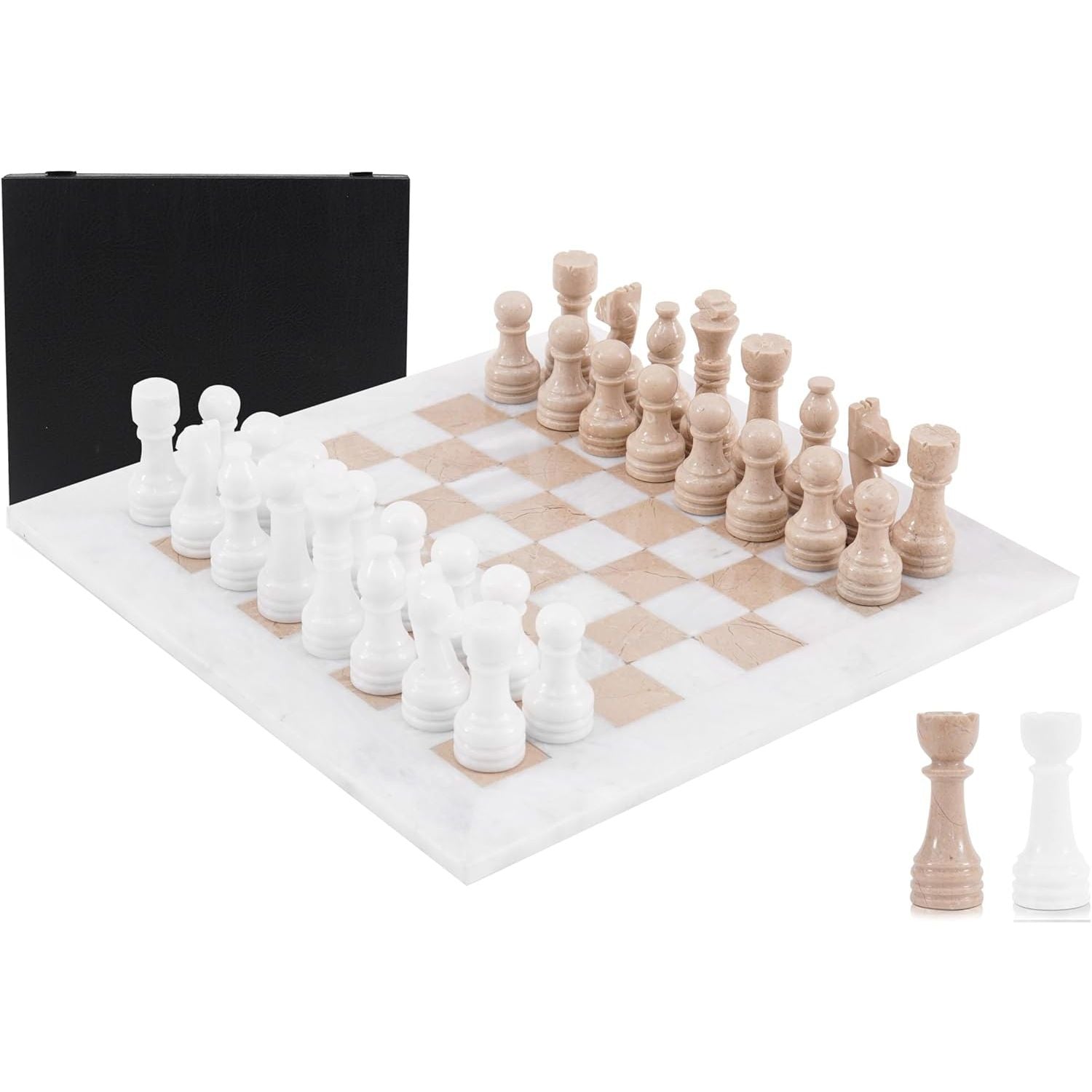 white premium marble chess set