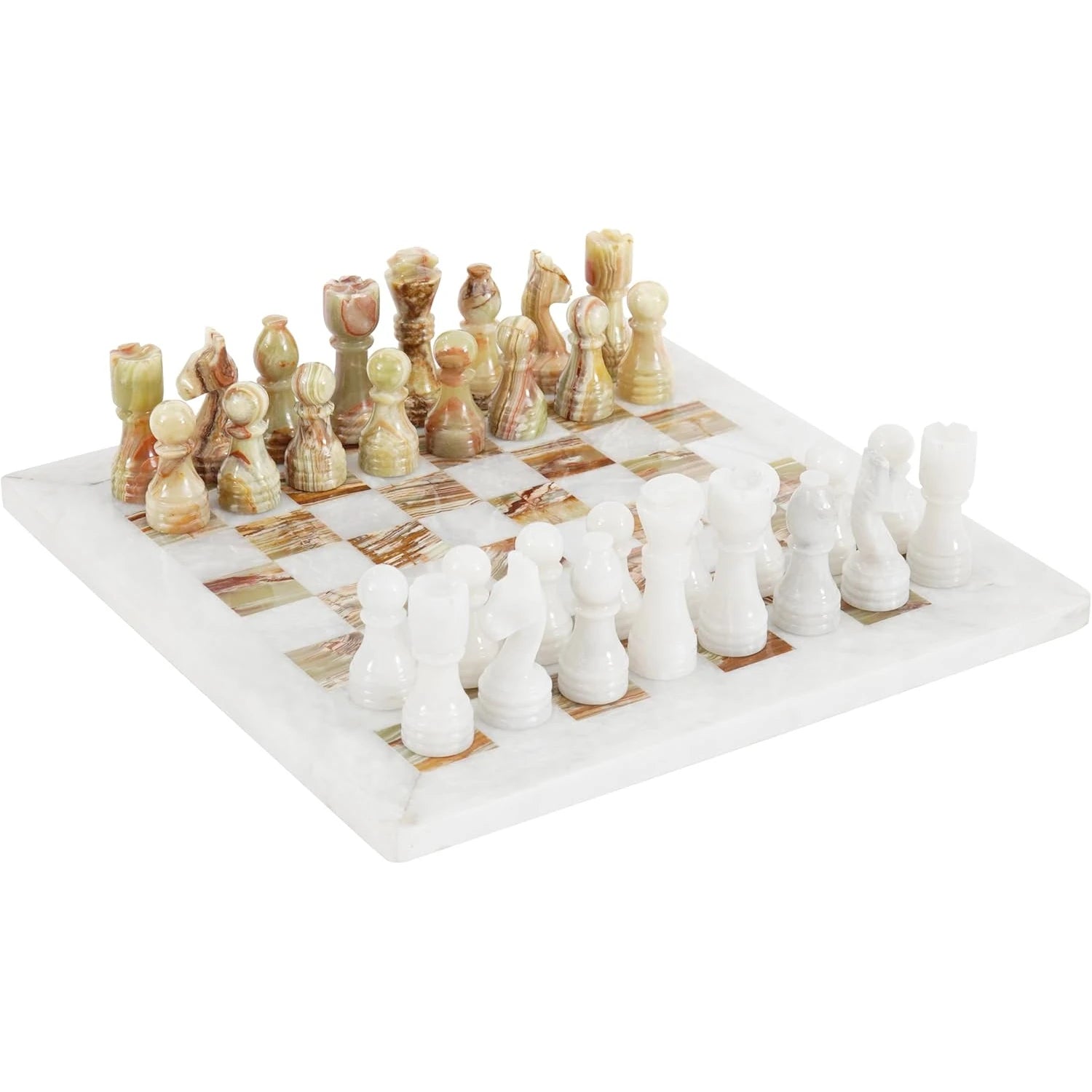 white and green chess set
