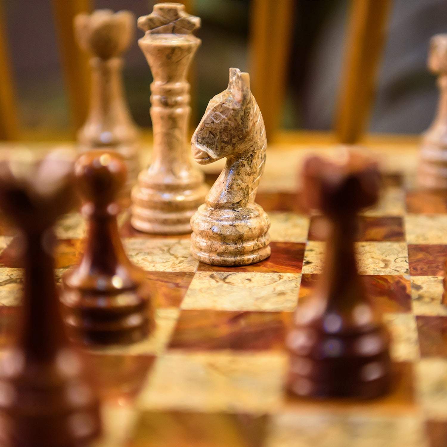 marble chess pieces