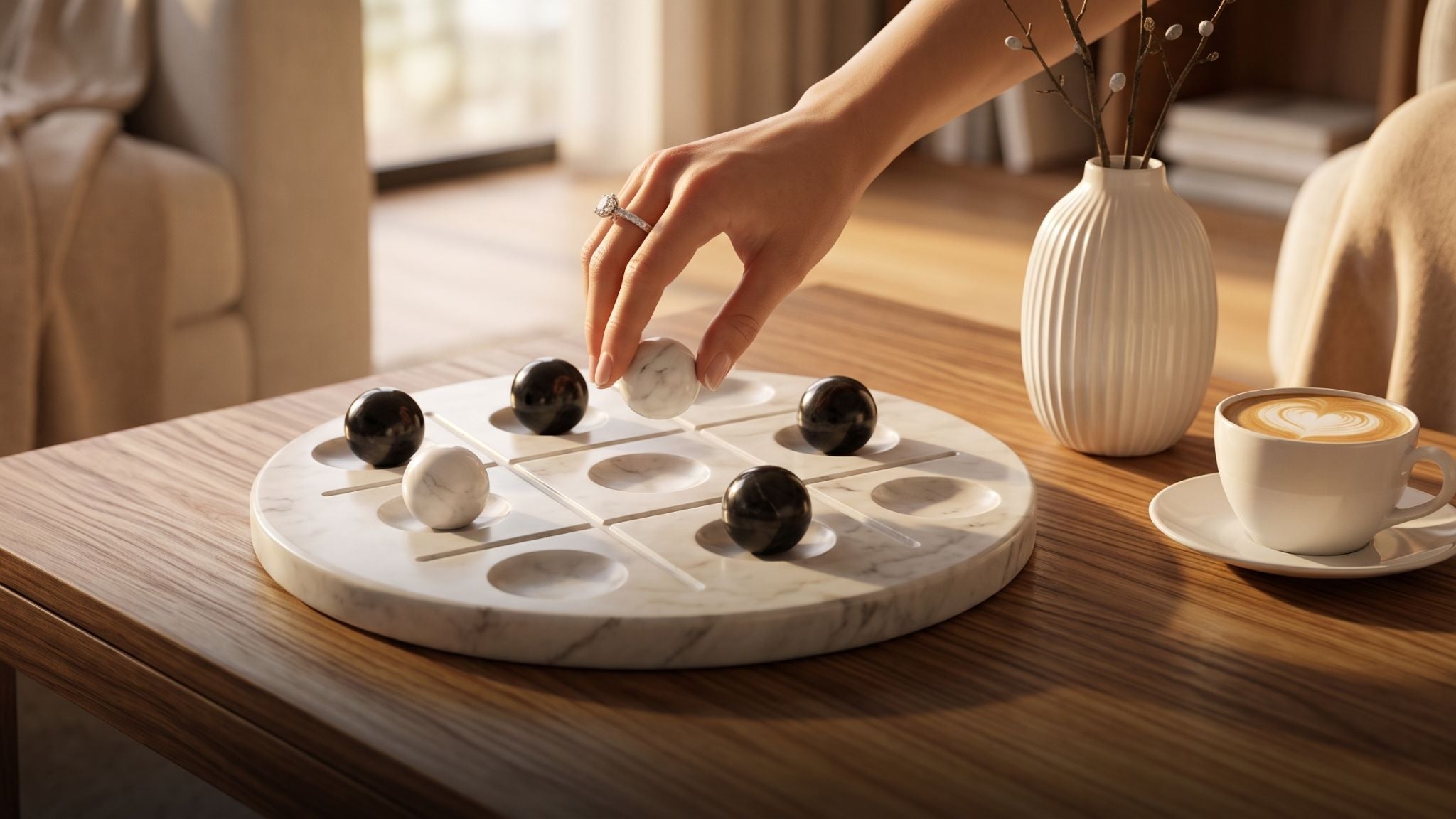 Marble Tic-Tac-Toe: The Elegant Tabletop Conversation Piece