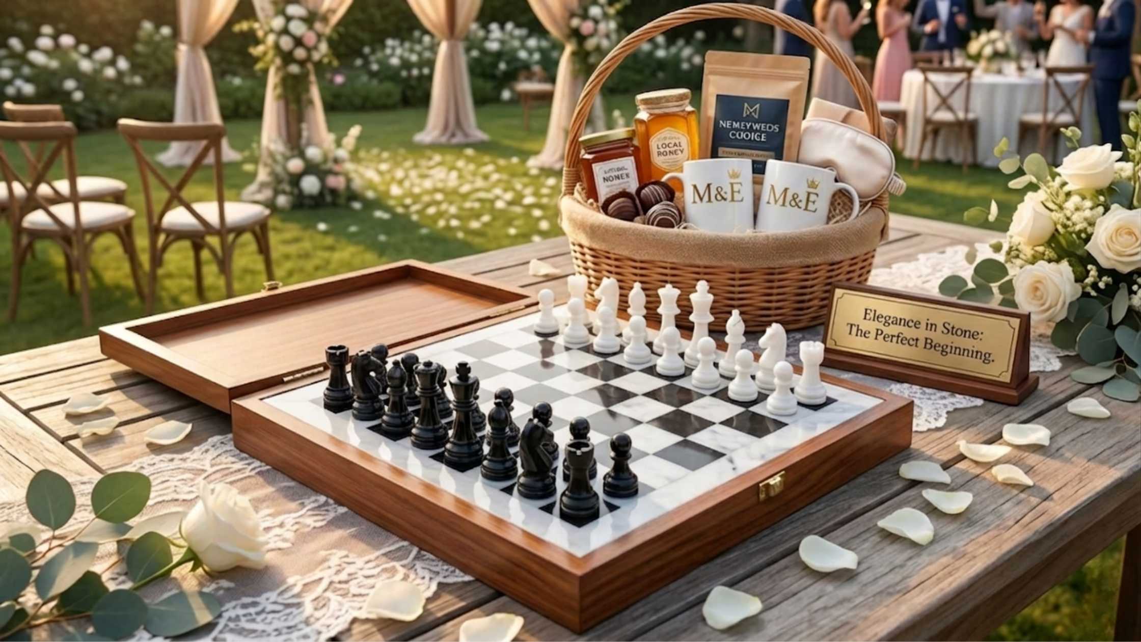 marble chess set for wedding gift