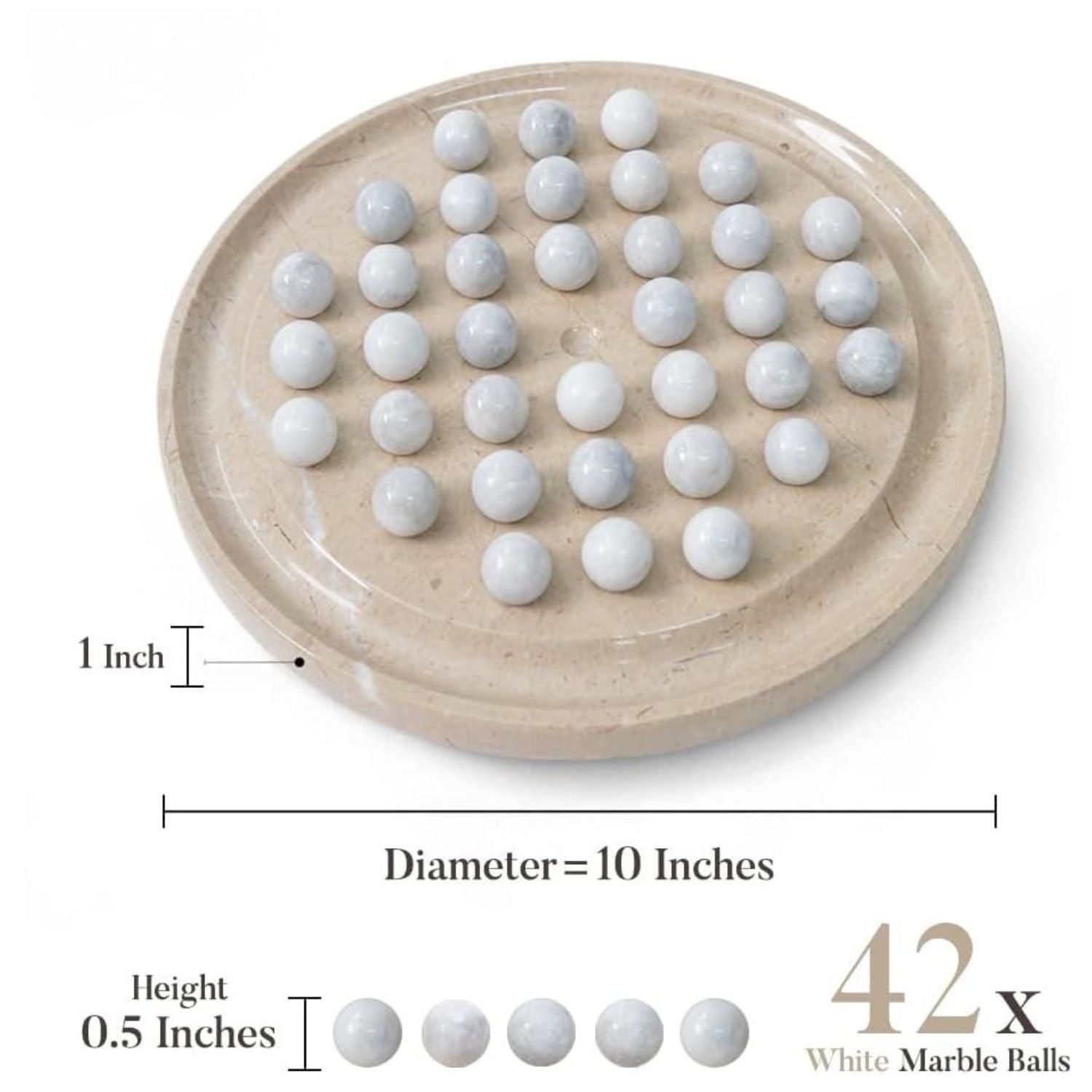 Marble Peg Solitaire Verona Board White Marble Balls
