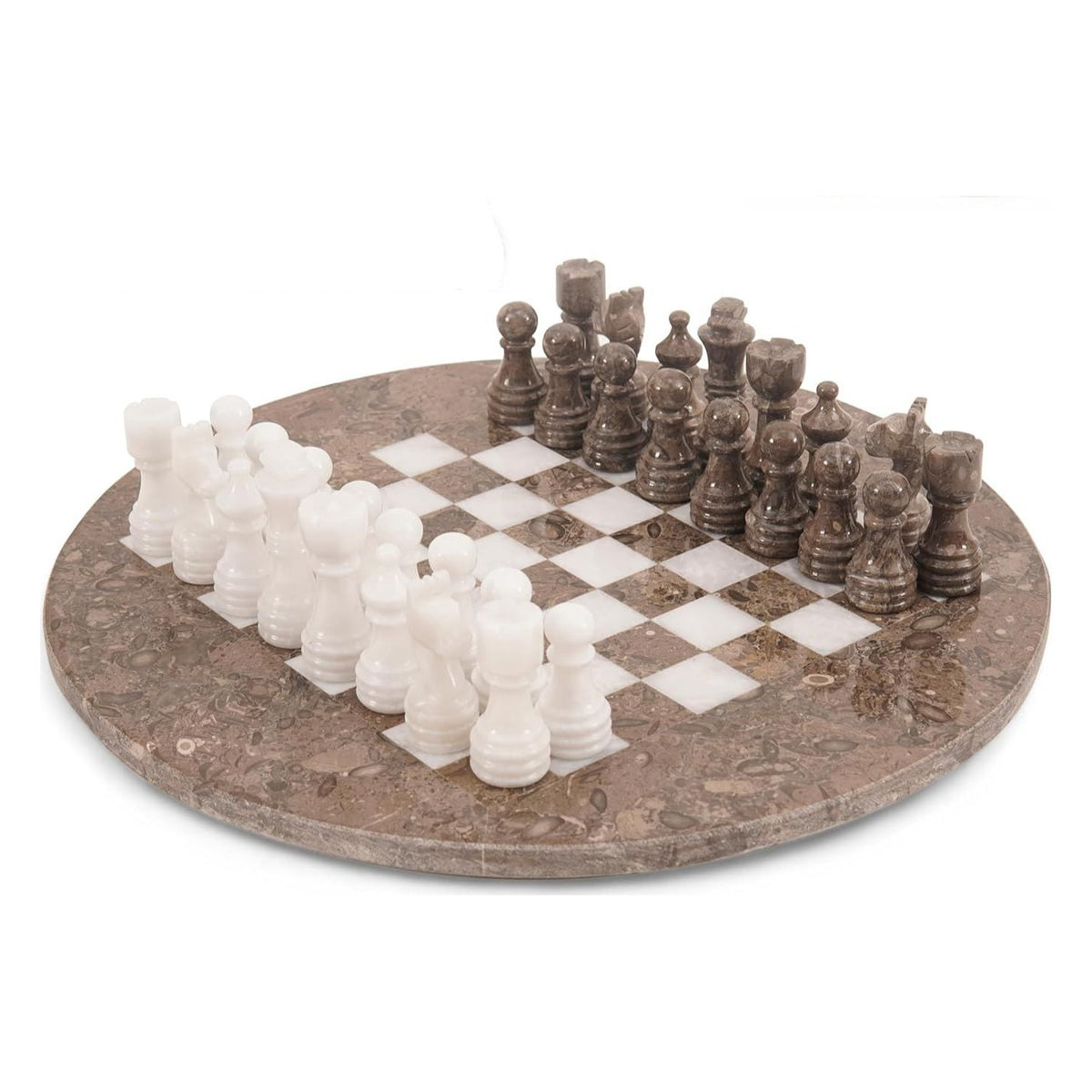 oceanic white marble chess set