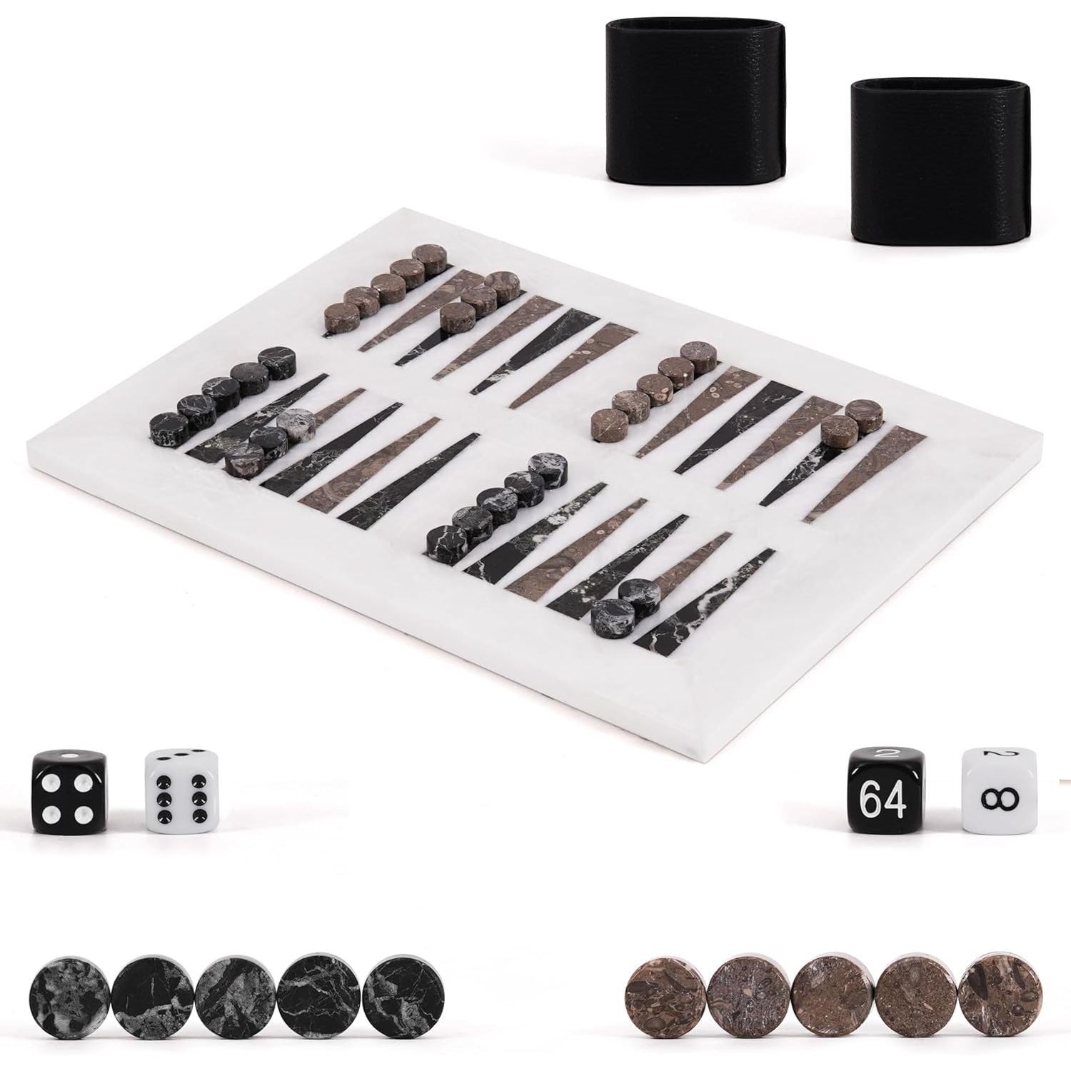 Marble Backgammon Set