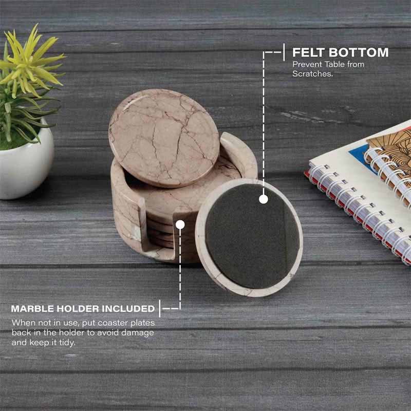 3.5-Inch Luxury Marble Coasters
