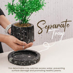 4 Inches Black Marble Planters or Floor