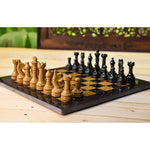 black and golden chess set