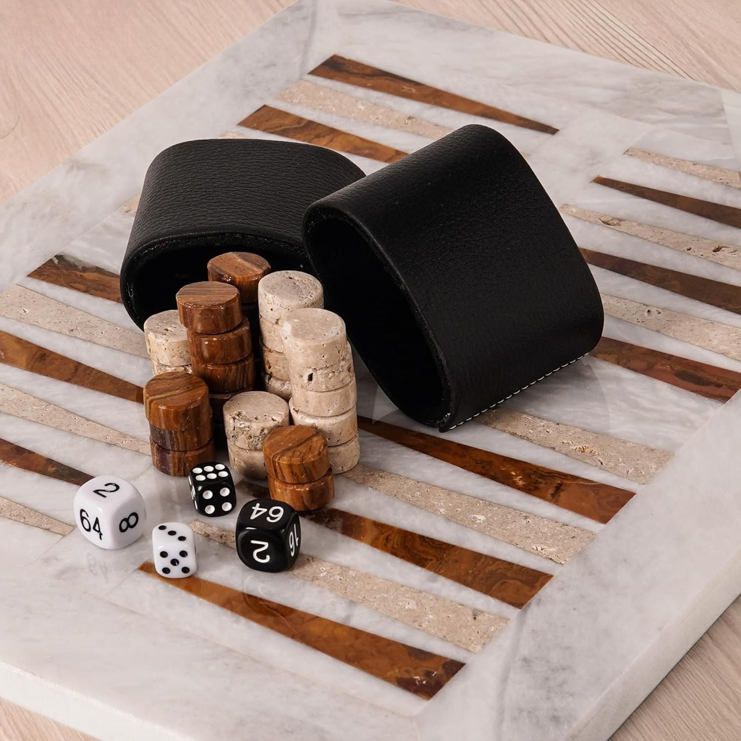 Marble Backgammon Set