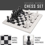 Elegant 15-Inch White & Black Marble Chess Set