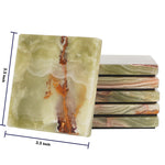 Green Marble Beverage Coasters
