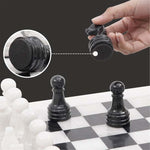 High-Quality 15-Inch White and Black Marble Chess Set