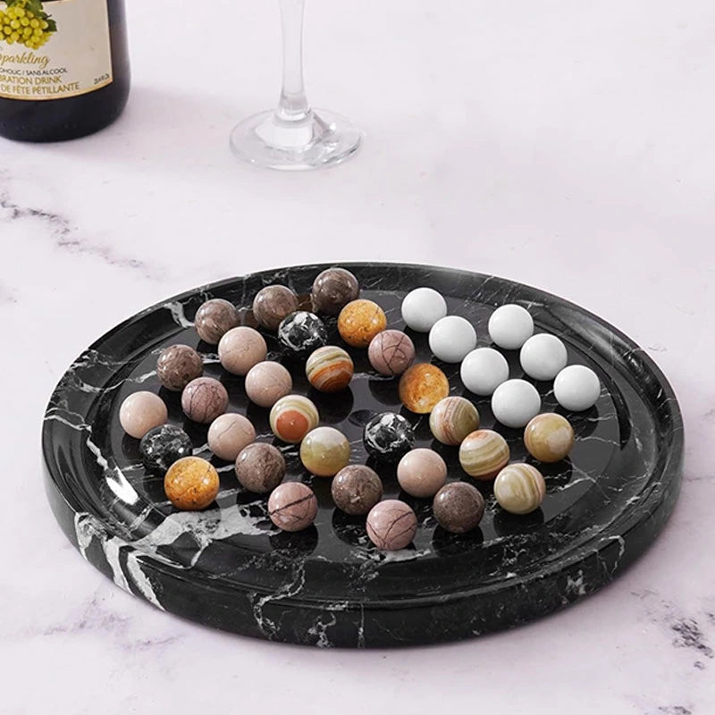 Black Handmade Peg Solitaire Game