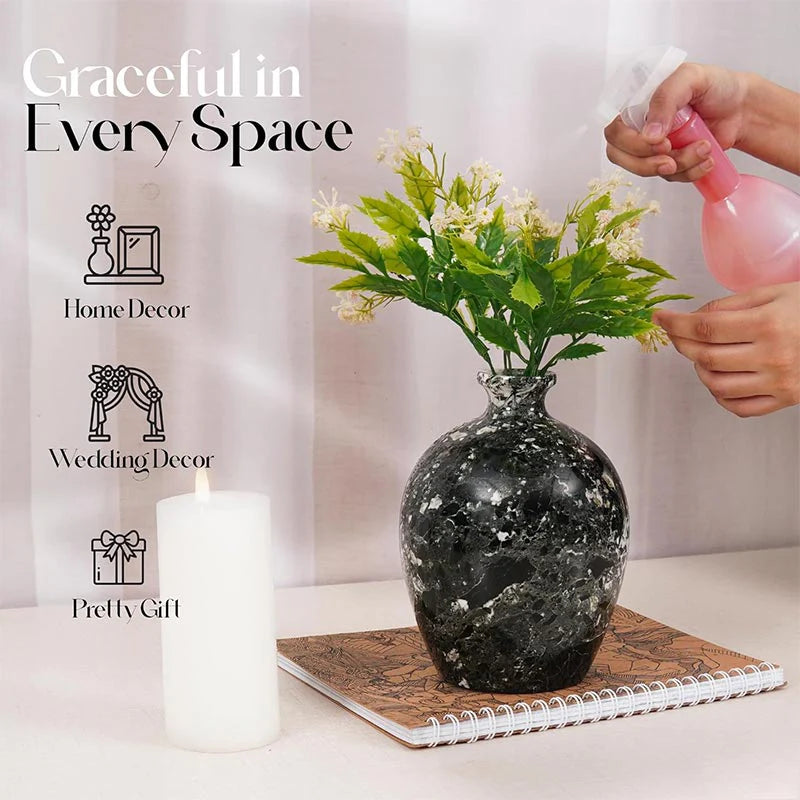 Marble Flower Vase Black