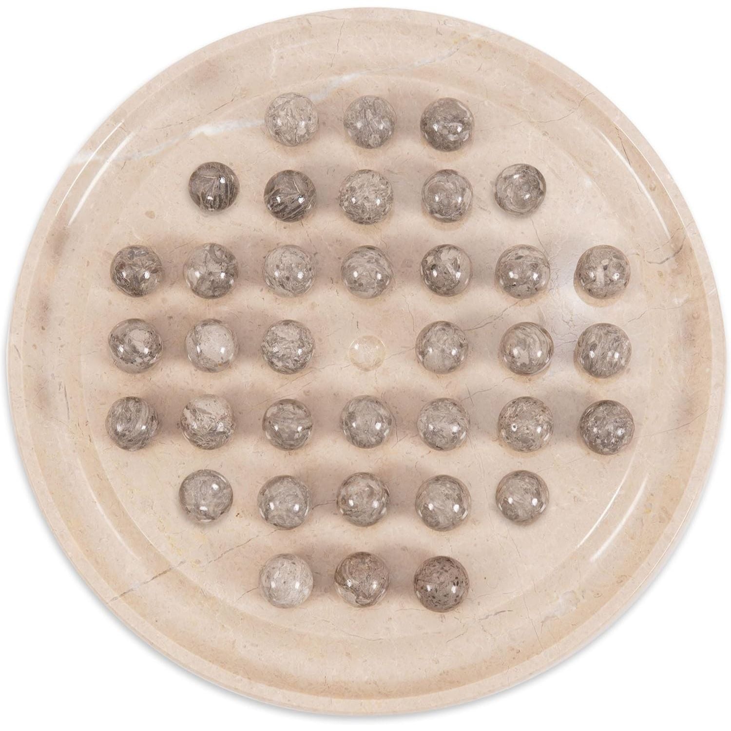 Marble Peg Solitaire Board Game 10 Inch Premium Verona Board with 42 Oceanic Marble Balls