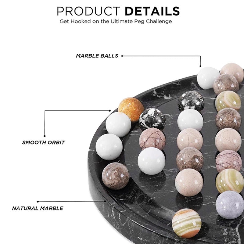 Black Marble Peg Solitaire Game