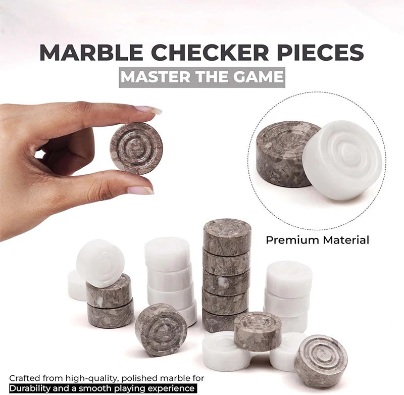 Marble Checker Pieces
