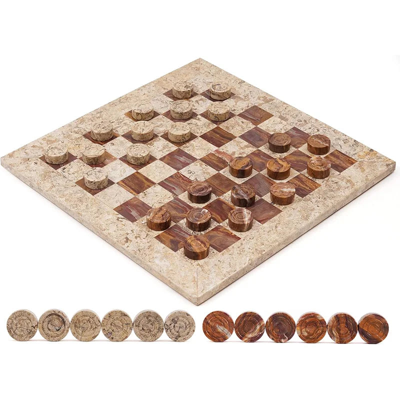 Marble Checker Set Board Game