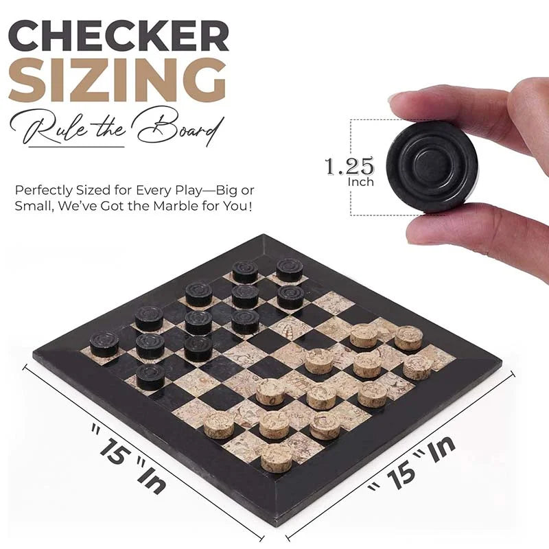 Marble Checker Set Handmade Checker Game