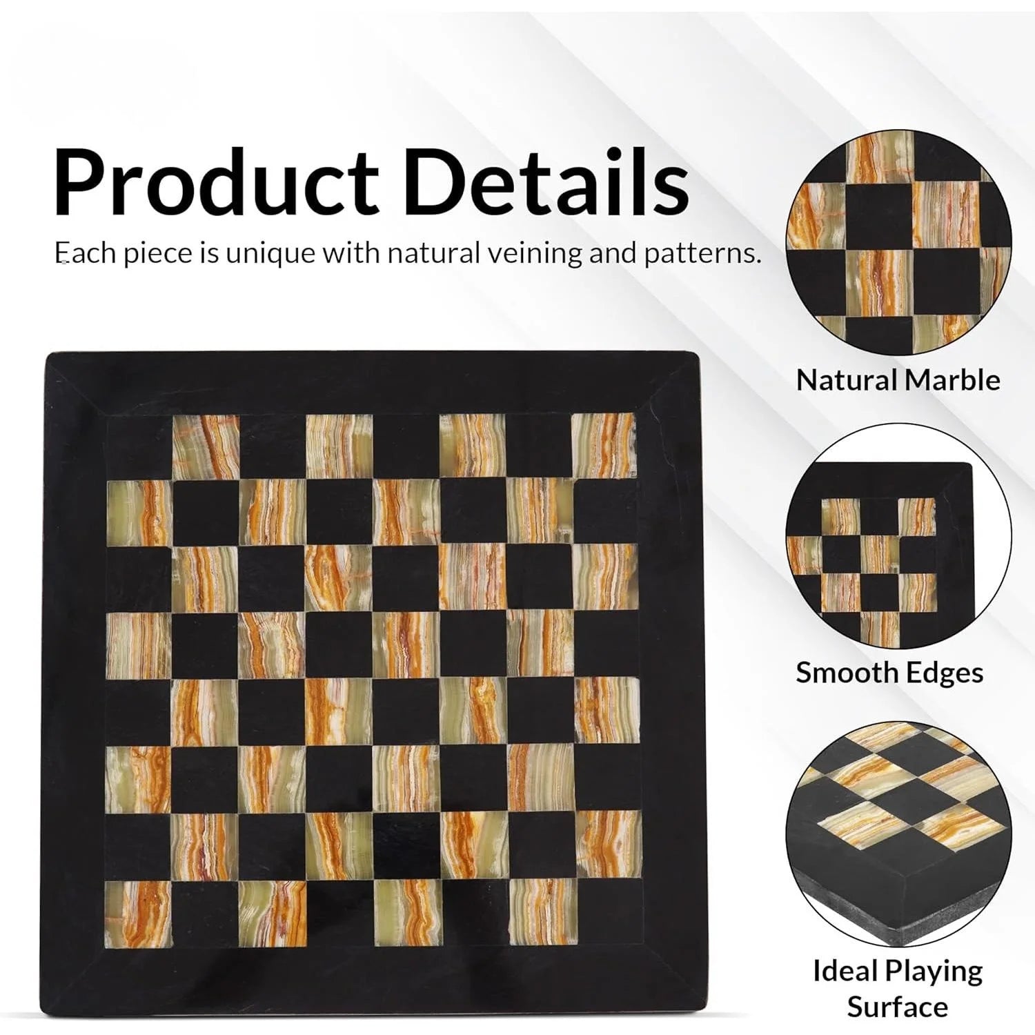 Marble Chess Board Black and Green