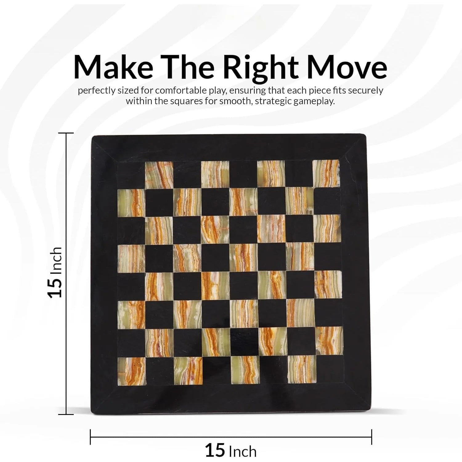 Marble Chess Board Handmade Black and Green