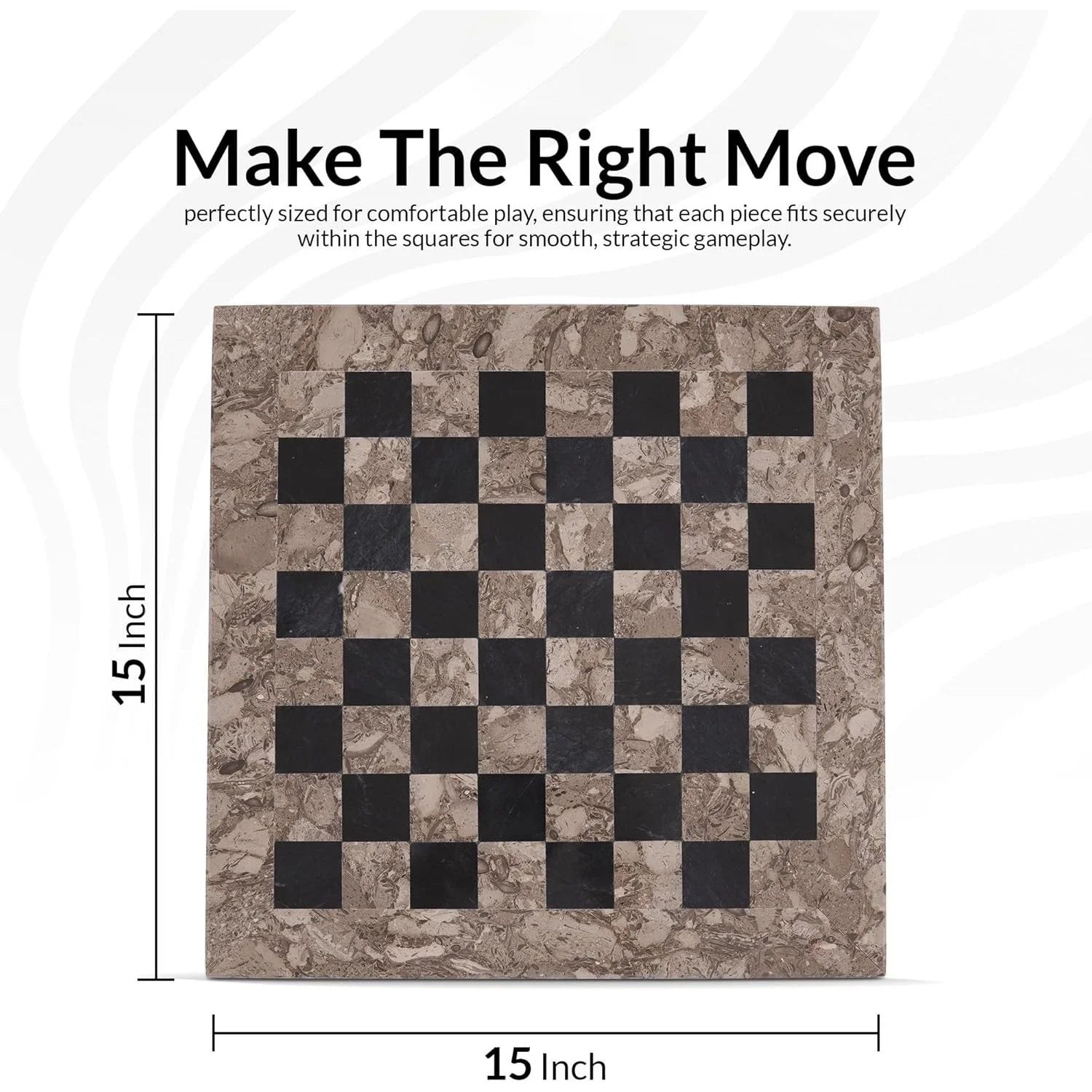 Marble Chess Board Oceanic Black