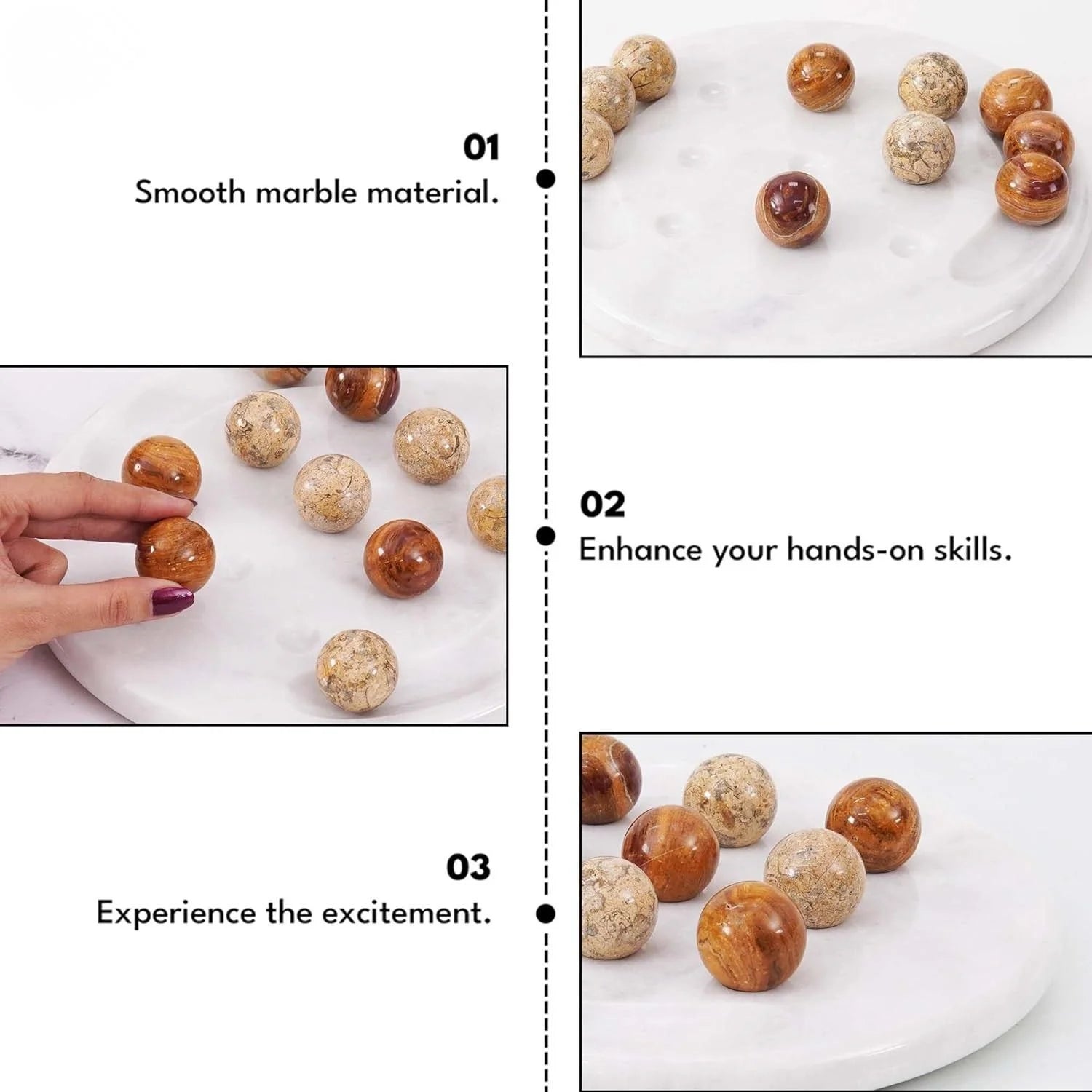 Marble Tic Tac Toe 10 Inch Board Games