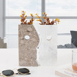 Marble Vase table Oceanic and White 