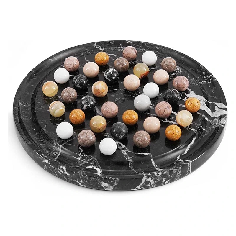 Black Handmade Peg Solitaire Game