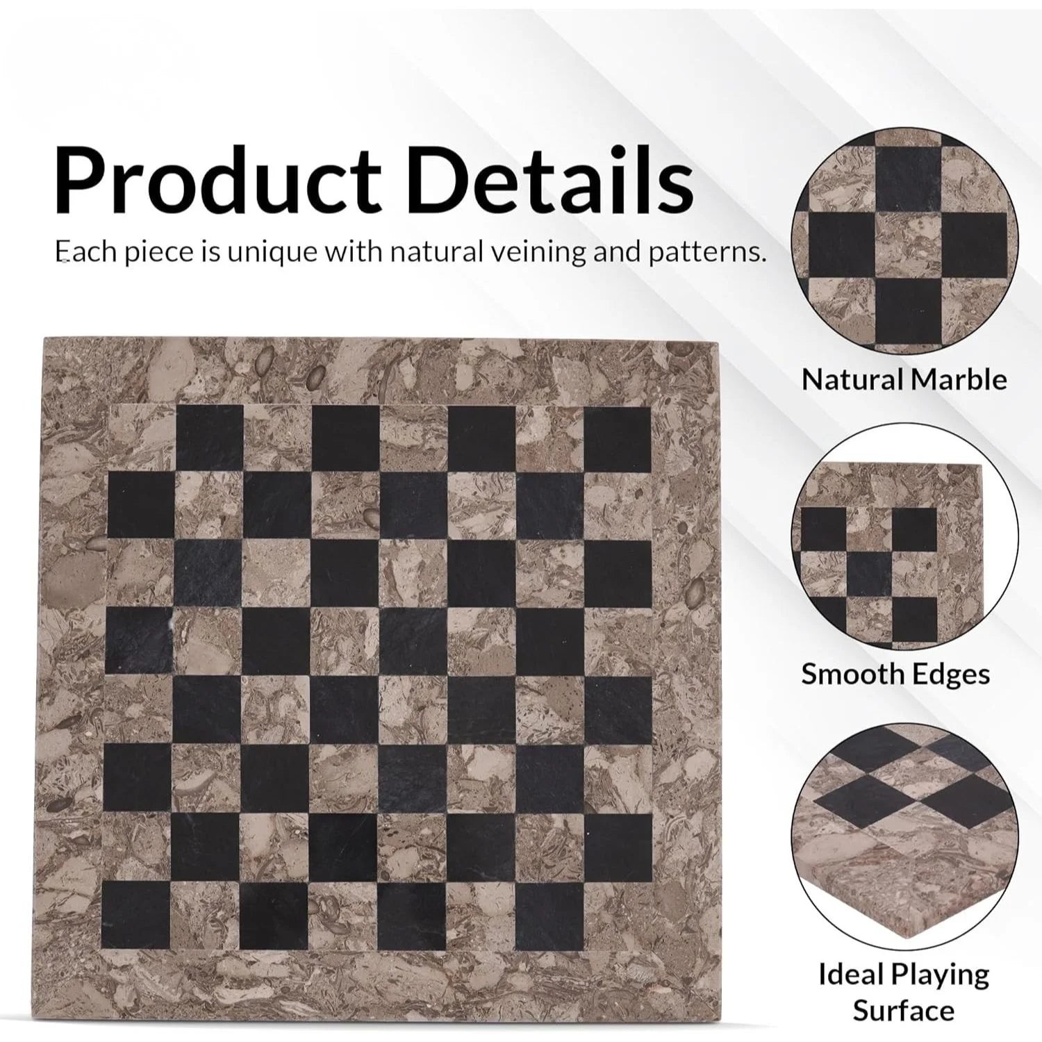 Oceanic Black Marble Chess Board