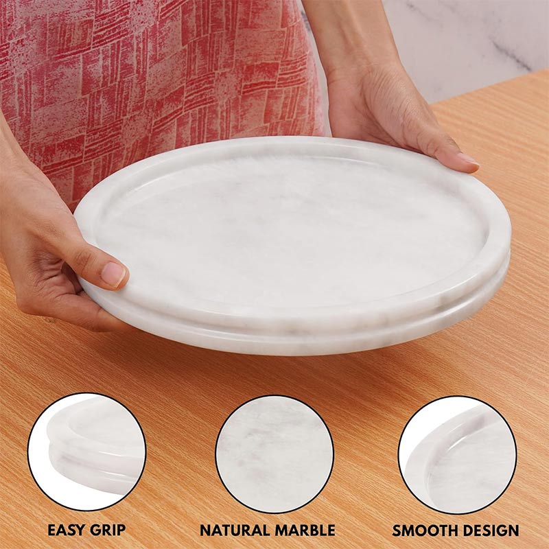 Refined Marble Round Tray