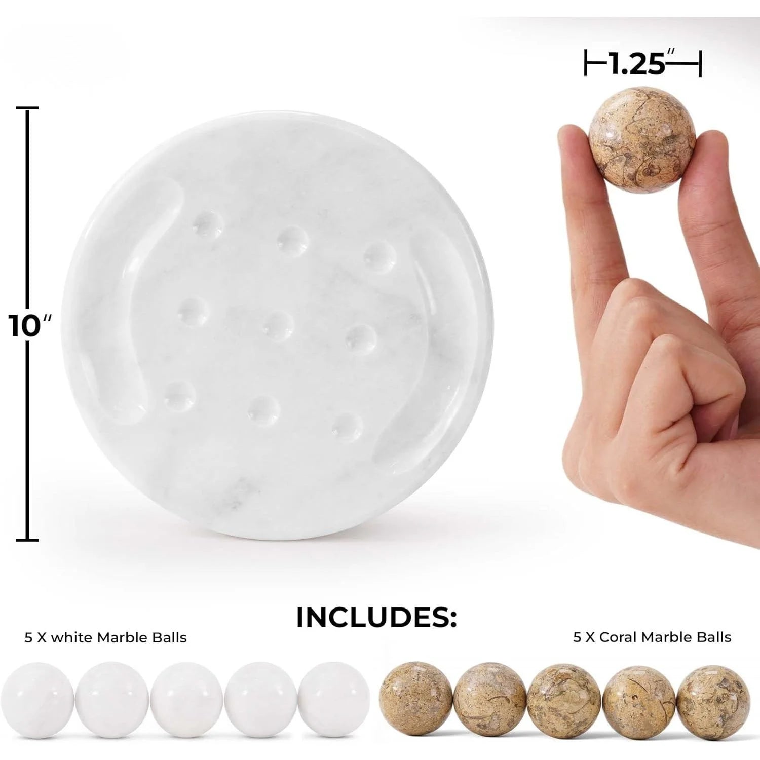 Tic Tac Toe 10 Inch Marble Board Game