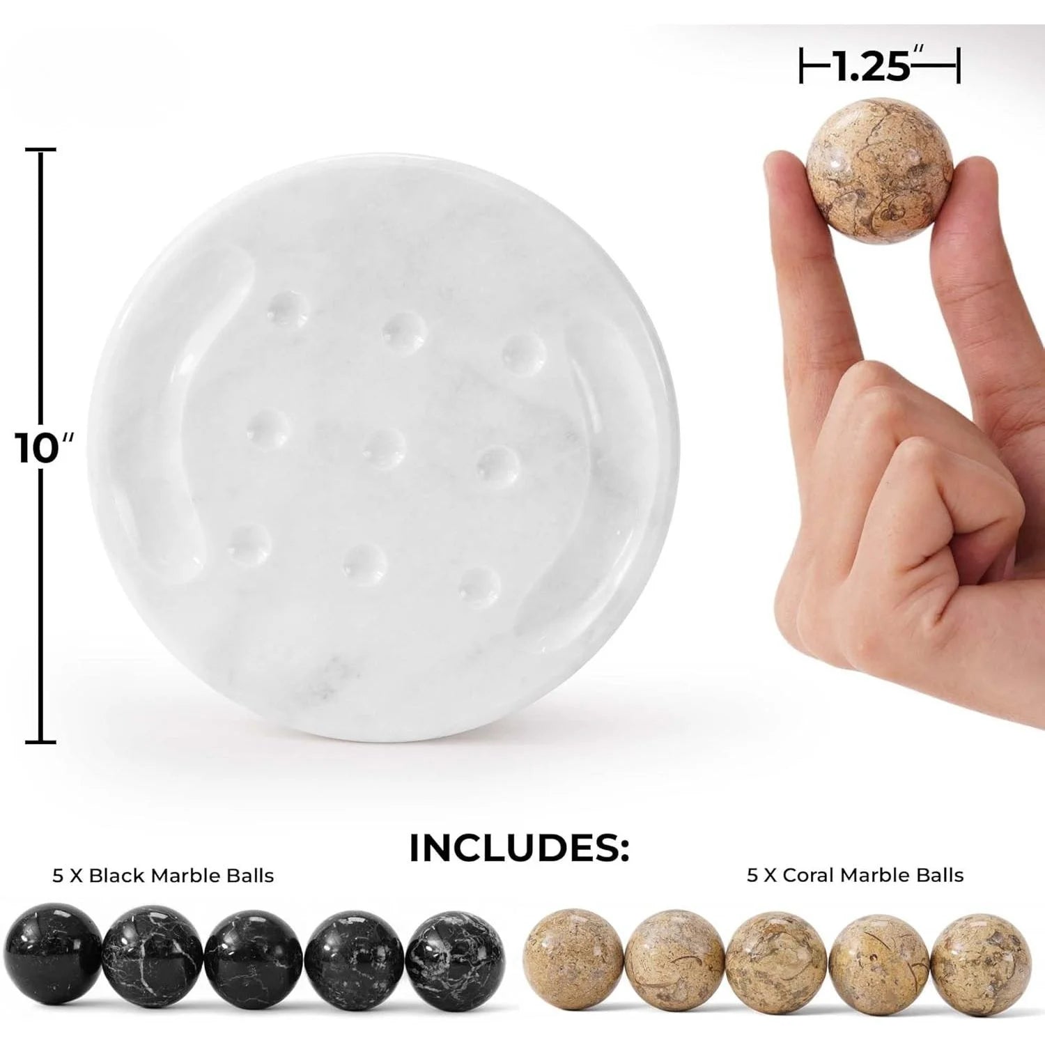 Tic Tac Toe Handmade Marble Board Game